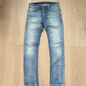 NUDIE JEANS thin finn size 29x30 made in Sweden.